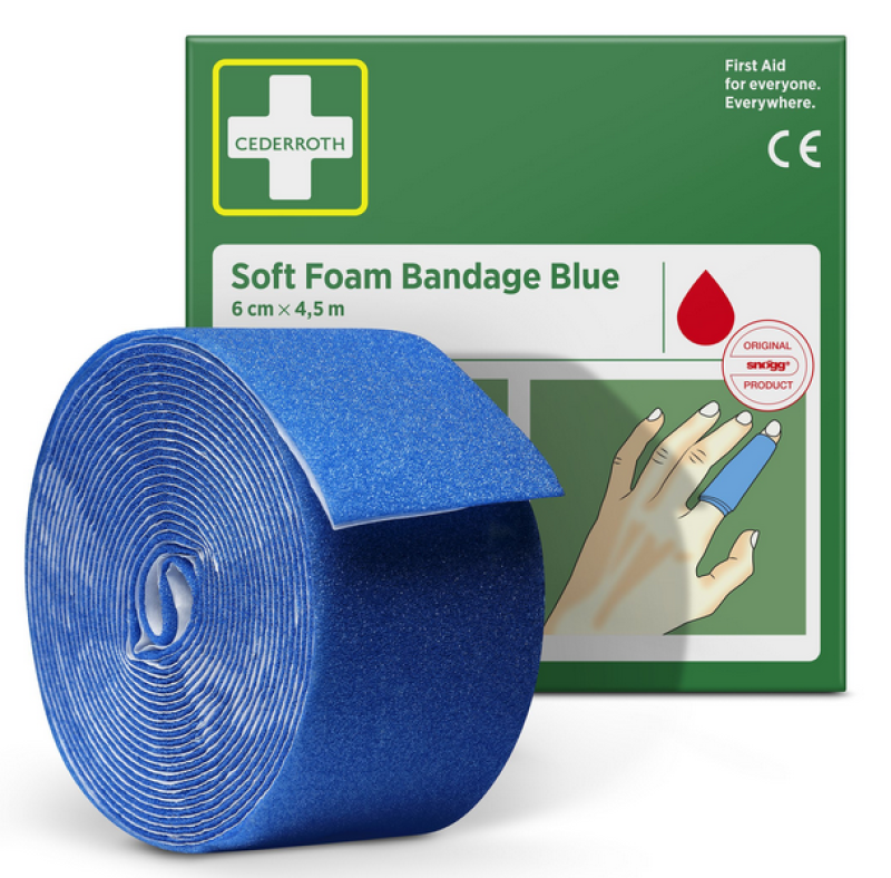 Cederroth Klebstofffreies Pflaster Blau 6 cm x 4.5m